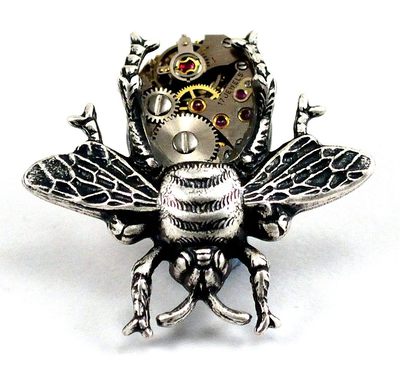 Steampunk Bee Brooch Pin