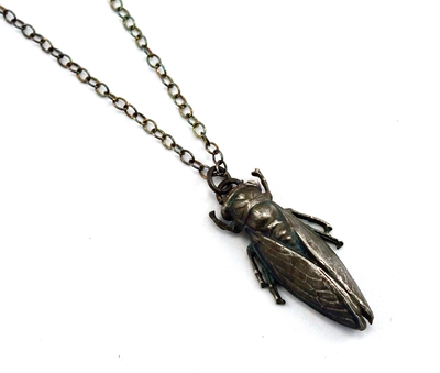 Silver Cicada Necklace