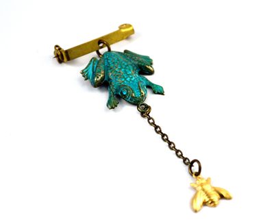 Frog Brooch, Quirky Pin