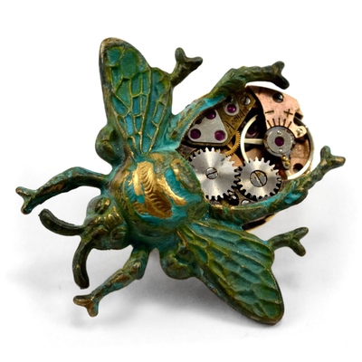 Steampunk Bee Pin, Clockwork