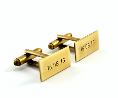 Antiqued Gold Personalised Cuff Links